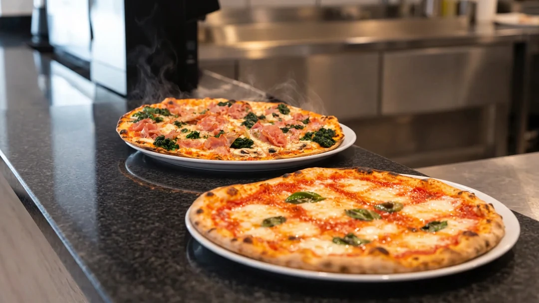Frisch zubereitete Pizza bei Pizzeria Fratelli